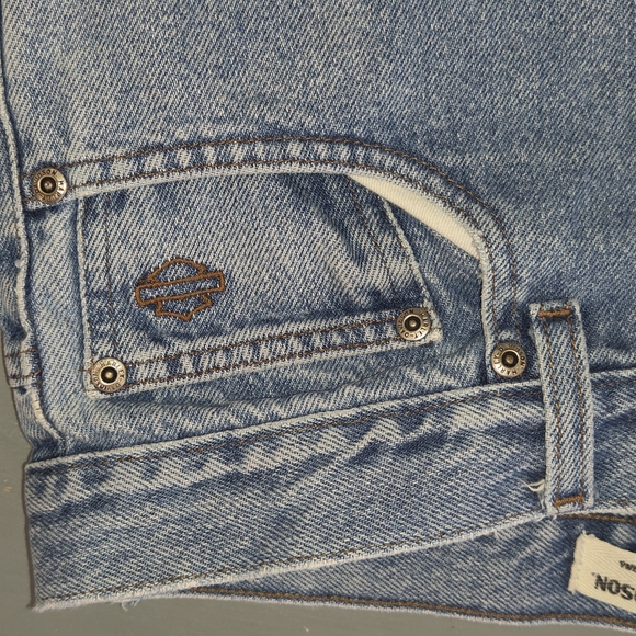 Harley-Davidson Mens Straight Leg Jeans Black Denim Biker Aesthetic Rugged 34/31 - Picture 6 of 14